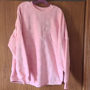 Walt Disney World Spirit Jersey Piglet Pink Fuzzy Soft Sweatshirt, XL